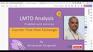 LMTD Analysis Counter Flow Heat Exchanger problem Solution heattransfer heatexchanger mechanical [upl. by Aivyls]