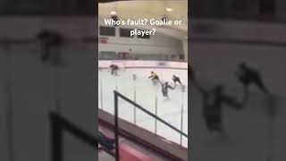 Massive hit on the goalie goalie hit hockey funny destroyed eagles hockeyvideos [upl. by Rhetta]