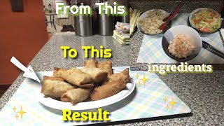 How to Egg rolls with cod fish cabbage and shrimp [upl. by Hose]