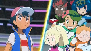 Pokemon Battle Ash Vs Lillie Lana Mallow Kiawe Sophocles Alola Friends [upl. by Iruj]