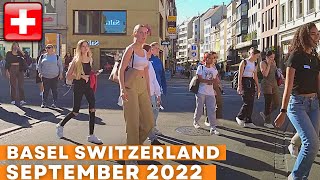 Basel Switzerland 2022 12 September Walking Tour  4K UHD 60FPS [upl. by Oicnedif]