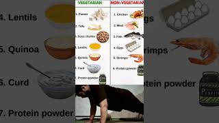 Veg vs non veg high protein sources 🥗✨motivation protein proteinsources highproteindiet [upl. by Redford]