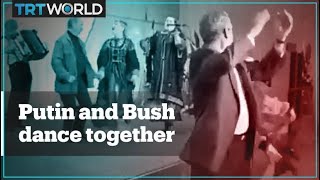 Archive footage shows Putin and Bush dancing together [upl. by Eugenides]