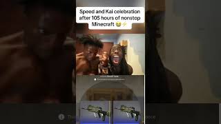 ISHOWSPEED and KAI CENAT celebration after 105 hours of NONSTOP Minecraft💀💀😭🙏 [upl. by Towney]