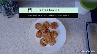 Galletas de Avena Plátano y Manzana  Snacks [upl. by Kcirdet]