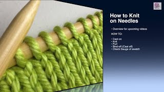 How to Knit  Knit Stitch Beginner with closed Captions CC [upl. by Anafetse]