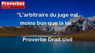 Proverbe Droit civil  Larbitraire du juge est moins bon que la loi [upl. by Berghoff]