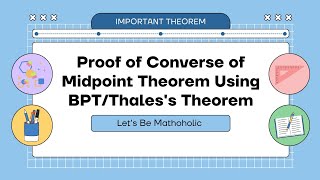 Converse of Mid Point theorem proof using Thales Theorem [upl. by Leirej]