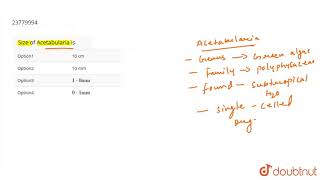 Size of Acetabularia is [upl. by Leicam709]