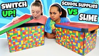 BACK TO SCHOOL SUPPLIES SWITCH UP SLIME CHALLENGE [upl. by Terchie]