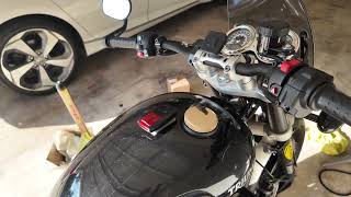 Motone Gas Cap Install on Triumph Speed Twin 1200 how to removal Monza gas cap [upl. by Hedvig721]