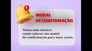 Modal de Confirmação  cadastro edição e exclusão [upl. by Ramsden803]