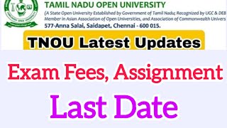 Tamilnadu Open University June Term End Exam Fees Assignment Last Date 🤝 [upl. by Efi]