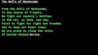 Marine Corps Hymn all verses [upl. by Ynohtna723]