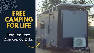 Cargo Trailer Conversion TOUR Ditch the RV parks  AC and Heat with No Hookups [upl. by Eaner]