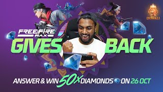 Free Fire Gives Back 50X Diamonds Diwali Special Event  Garena Free Fire Max Live [upl. by Reich]