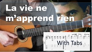 La vie ne mapprend rien  Daniel Balavoine  Solo Fingerstyle guitar [upl. by Tearle]