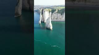 Étretat’s Coastal Beauty in 4K A MustSee Drone Short 🌊 [upl. by Wilfreda]