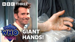 David Tennant With Giant Hands ✋🤚 BEHIND THE SCENES with Doctor Who Unleashed [upl. by Raskin376]