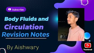 Body Fluids and Circulation Revision Note neet2025examtrendingyoutube motivationneetstudy [upl. by Aerdnac925]