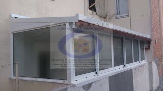 Cerramiento con ventanas de aluminio y techo con panel tipo sándwich  reformasreyeses [upl. by Droflim]