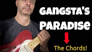 How to play Gangstas Paradise on guitar EASY amp Barre Chord Versions [upl. by Lanctot]