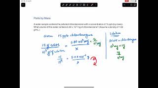 Concentration Units  P1 Parts Per Million ppm Parts Per Billion ppb W V molarity molality [upl. by Dionis]