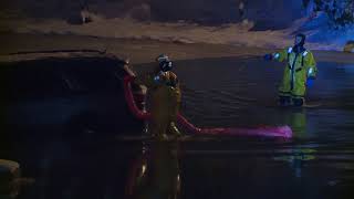 Man rescued after driving into Chagrin River police say he thought there was a bridge there [upl. by Hildagarde]