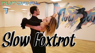 Slow Foxtrot Lesson  Feather Step Reverse Turn Three Step Natural Weave Change of Direction [upl. by Beora]