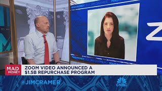 Zoom CFO Kelly Steckelberg goes oneonone with Jim Cramer [upl. by Nnaasil]