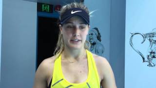 Genie Bouchard  interview in French [upl. by Gowrie]