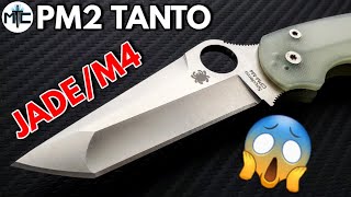 Spyderco Paramilitary 2 PM2 Tanto M4 Steel  Jade G10 Blade HQ Exclusive Folding Knife Unboxing [upl. by Nosro]