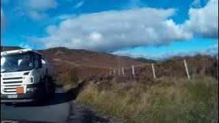 Autumn Road Drive With Bagpipes On Military Route On History Visit To Trinafour Highlands Scotland [upl. by Qifar]