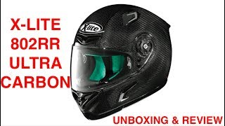 FULL CARBON FIBER HELMET  XLITE 802RR  ULTRA CARBON  UNBOXING amp REVIEW [upl. by Nnylharas]