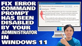 How To Fix Error Command Prompt Has Been Disabled By Your Administrator in Windows 1011 Solution [upl. by Elleron294]