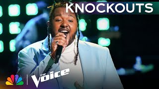 Caleb Sassers quotJealousquot by Nick Jonas Hits Unbelievable Notes  The Voice Knockouts  NBC [upl. by Hailed]