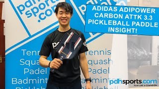 Adidas Adipower Carbon Attack 33 pickleball paddle review by pdhsportscom [upl. by Congdon]