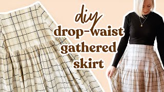 DIY DropWaist Gathered Skirt StepByStep Sewing Tutorial [upl. by Rehpinnej]