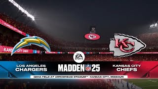 Madden NFL 25  Los Angeles Chargers 102 Vs Kansas City Chiefs 93 Simulation PS5 Week 14 [upl. by Aikyt]