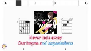 MUSE Starlight FCN GUITAR CHORDS amp LYRICS [upl. by Nolie]