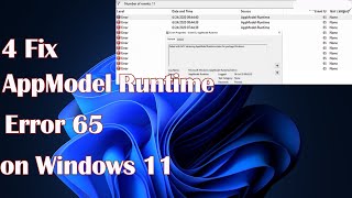 AppModel Runtime Error 65 in Windows 11  4 Fix [upl. by Weinman]