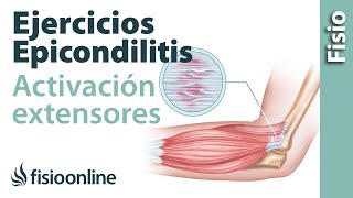 Epicondilitis  Ejercicio de reprogramación o activación de epicondileos [upl. by Ailhat]