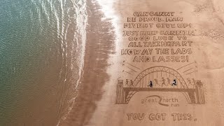 Great North Run 2024 sand design message [upl. by Boatwright278]