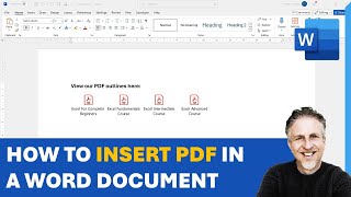 Insert PDF into MS Word  As Icon As Image  With Multiple Pages  Embed or Link a PDF in MS Word [upl. by Lowenstein]