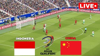 🔴LIVE  Indonesia vs China Live Streaming  Kualifiaksi Piala Dunia 2026  Siaran Langsung [upl. by Auqkinahs24]