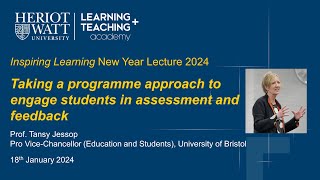 HeriotWatt University Inspiring Learning New Year Lecture 2024 by Prof Tansy Jessop [upl. by Medor201]