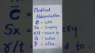 Medical abbreviationnursing medicalnursing medico important easylearning mustknow nurses [upl. by Lewap]