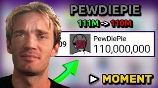 PewDiePie Falls Under 111 Million Subscribers  EXACT MOMENT [upl. by Aryamoy751]