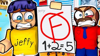 Jeffy FAILS His MATH TEST in Roblox [upl. by Yrhcaz733]