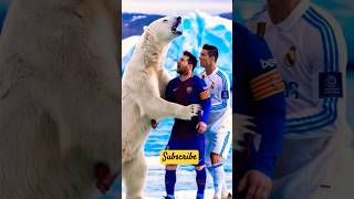 Messi amp Ronaldo in antarctica☃️❄️ronaldo messi shorts [upl. by Ykcim]